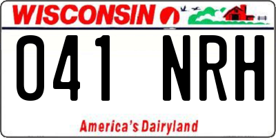 WI license plate 041NRH
