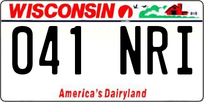 WI license plate 041NRI