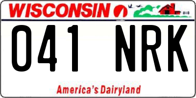 WI license plate 041NRK