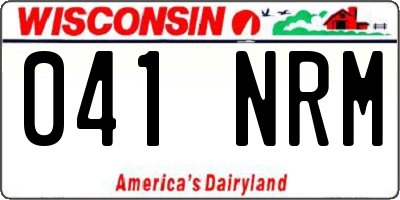 WI license plate 041NRM