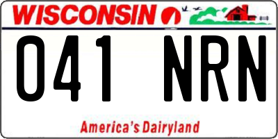 WI license plate 041NRN