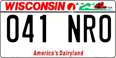WI license plate 041NRO