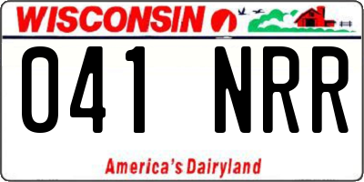 WI license plate 041NRR