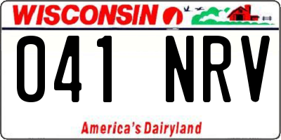 WI license plate 041NRV