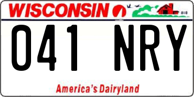 WI license plate 041NRY