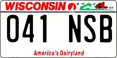 WI license plate 041NSB