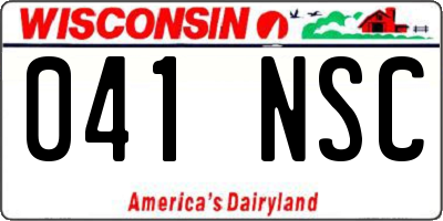 WI license plate 041NSC