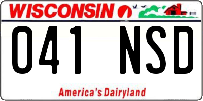 WI license plate 041NSD