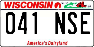 WI license plate 041NSE