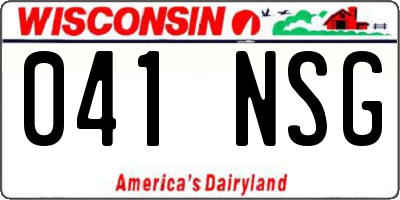 WI license plate 041NSG