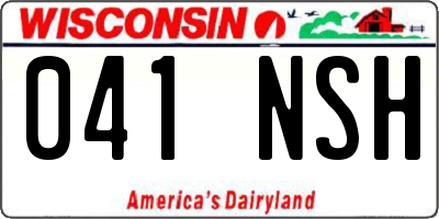 WI license plate 041NSH