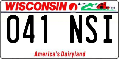 WI license plate 041NSI