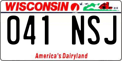 WI license plate 041NSJ