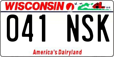 WI license plate 041NSK