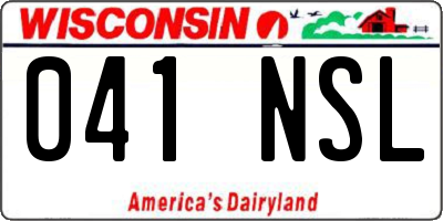 WI license plate 041NSL