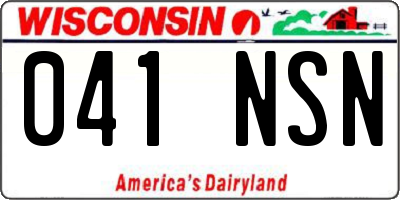 WI license plate 041NSN