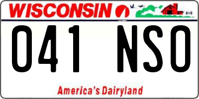 WI license plate 041NSO