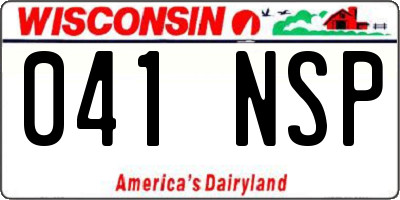 WI license plate 041NSP