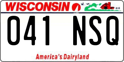 WI license plate 041NSQ