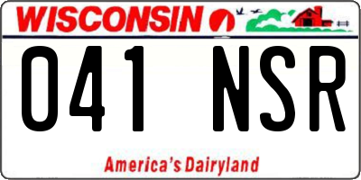 WI license plate 041NSR