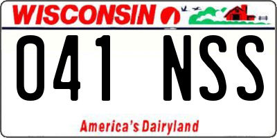 WI license plate 041NSS