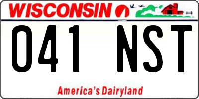 WI license plate 041NST