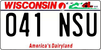 WI license plate 041NSU
