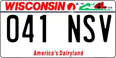 WI license plate 041NSV