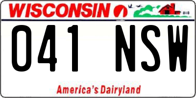 WI license plate 041NSW