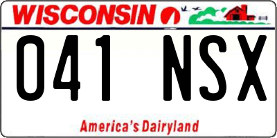 WI license plate 041NSX