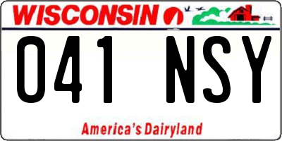 WI license plate 041NSY