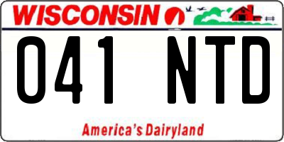 WI license plate 041NTD