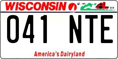 WI license plate 041NTE