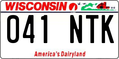 WI license plate 041NTK