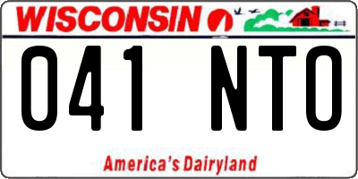 WI license plate 041NTO