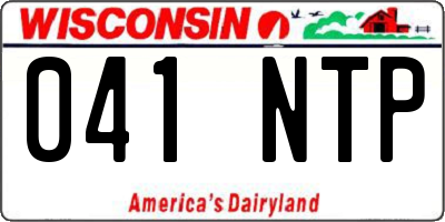WI license plate 041NTP