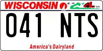 WI license plate 041NTS