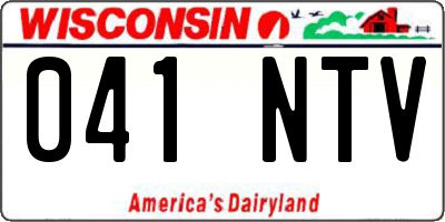 WI license plate 041NTV