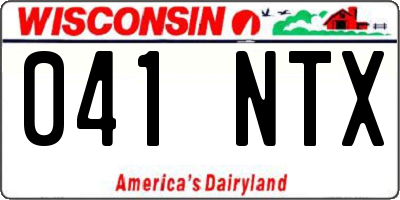 WI license plate 041NTX