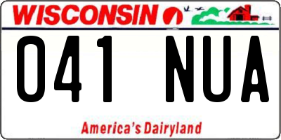 WI license plate 041NUA