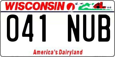 WI license plate 041NUB