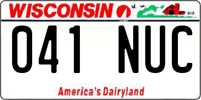 WI license plate 041NUC