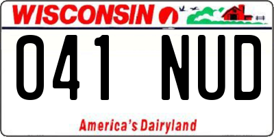 WI license plate 041NUD