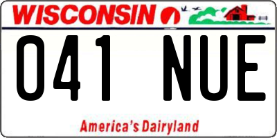 WI license plate 041NUE