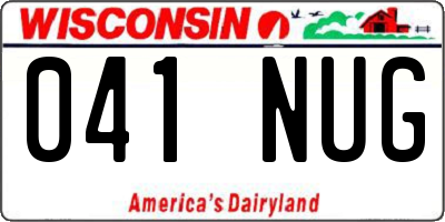 WI license plate 041NUG