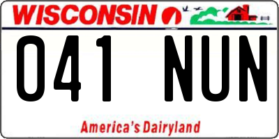 WI license plate 041NUN