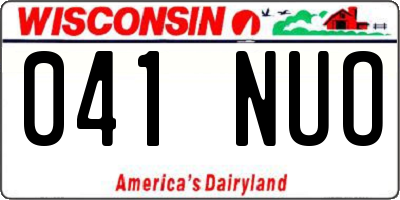 WI license plate 041NUO