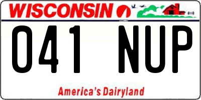 WI license plate 041NUP