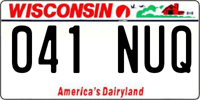 WI license plate 041NUQ
