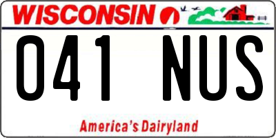 WI license plate 041NUS